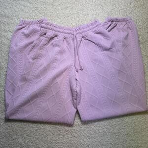 Velour Casual Jogger Sweatpants Grayson Threads Textured Baby Pink XS NWT